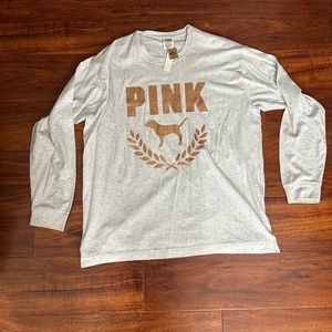 Victoria secret pink gray with glitter long sleeve